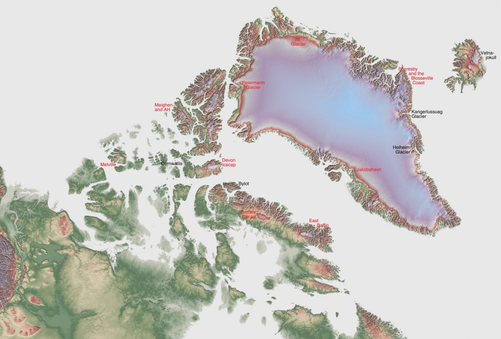 Jay Hart • <em>Arctic Islands Index Map</em> • Inkjet print of piece location map • 36″×24″ • $450.00