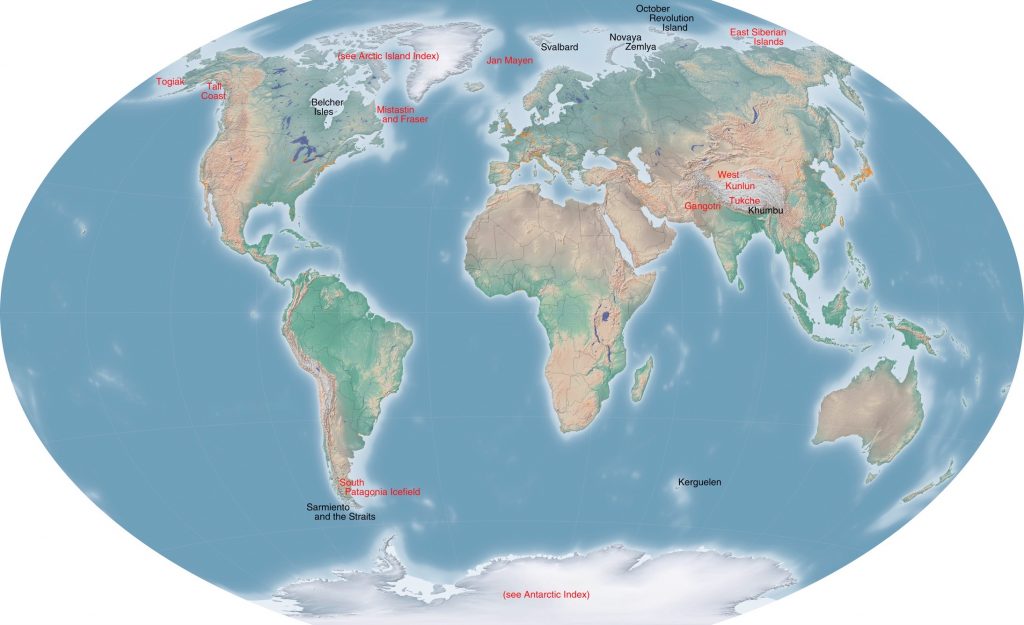Jay Hart • <em>Global (remaining) Index Map</em> • Inkjet print of piece location map • 36″×22″ • NFS