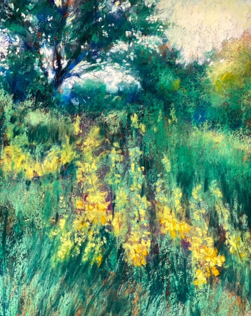 Abbie Groves • <em>Garden</em> • Soft pastel on Lux archival sanded paper • 8″×10″ • $360.00<a class="purchase" href="https://state-of-the-art-gallery.square.site/product/abbie-groves-garden/819" target="_blank">Buy</a>