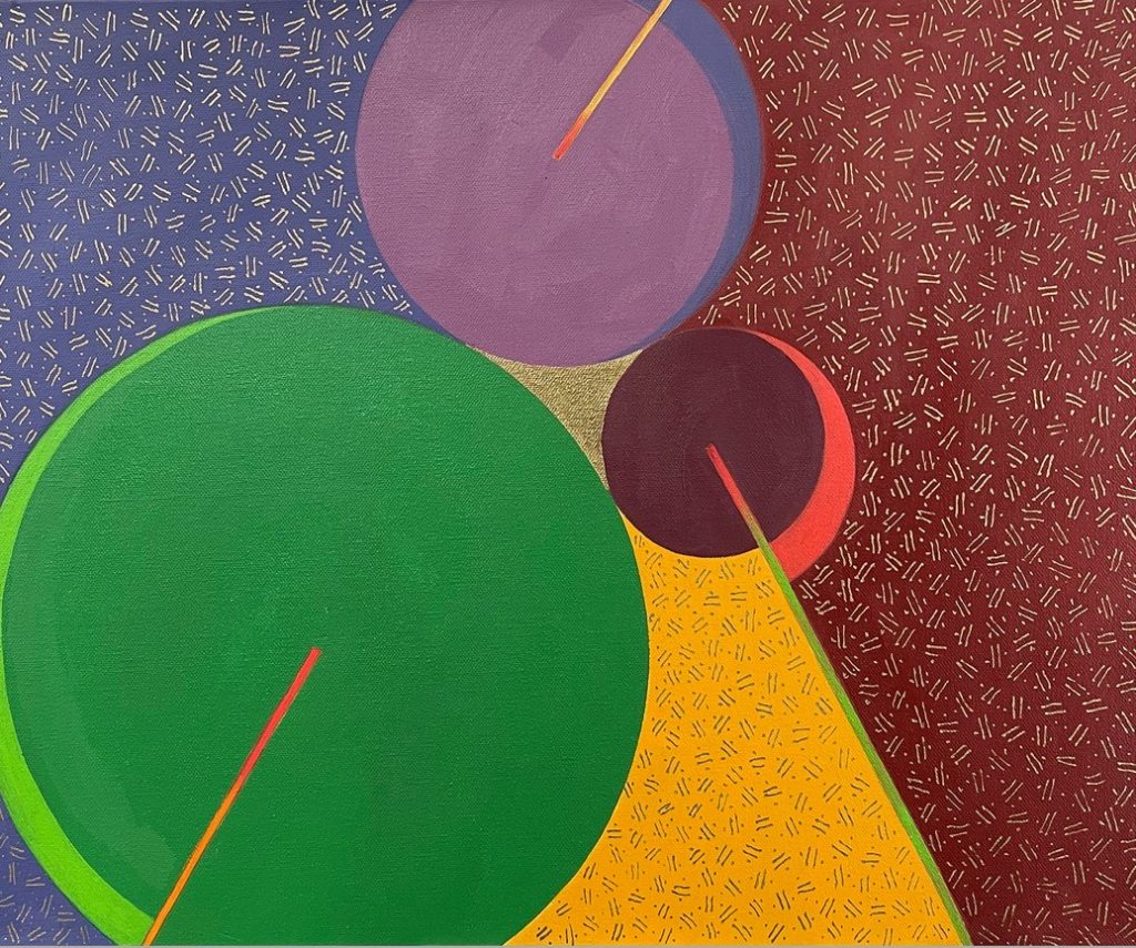 Hope Zaccagni • <em>Conjunction: 3 Circles</em> • Oil on canvas • 20″×16″×1½″ • $500.00<a class="purchase" href="https://state-of-the-art-gallery.square.site/product/hope-zaccagni-conjunction-3-circles/810" target="_blank">Buy</a>