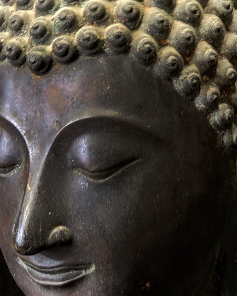 Nancy V Ridenour • <em>Bronze Buddha Head</em> • Digital image on canvas • 16″×20″ • $150.00