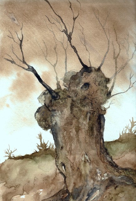La Vieux Saule (The Old Willow)&nbsp;watercolor on paper