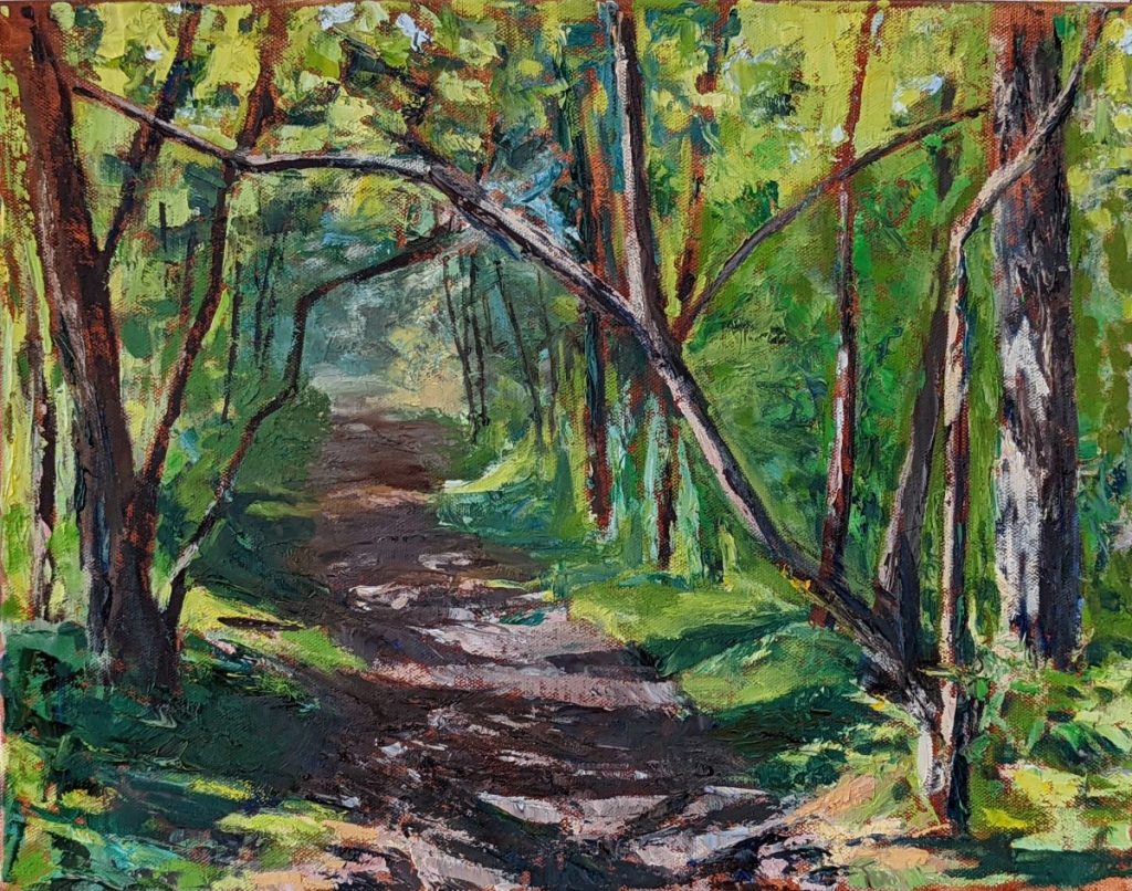 Diana Ozolins • <em>Monkey Run, Noon</em> • Oil on canvas • 18″×14″ • $550.00<a class="purchase" href="https://state-of-the-art-gallery.square.site/product/diana-ozolins-monkey-run-noon/1136" target="_blank">Buy</a>