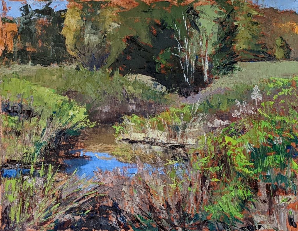 Diana Ozolins • <em>Roy H. Park Preserve, North Area</em> • Oil on canvas • 18″×14″ • $550.00<a class="purchase" href="https://state-of-the-art-gallery.square.site/product/diana-ozolins-roy-h-park-preserve-north-area/1105" target="_blank">Buy</a>