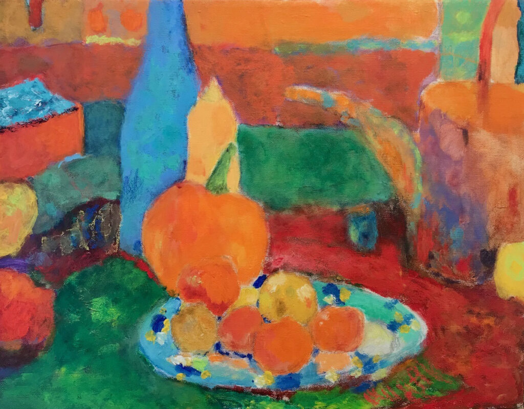Vincent Joseph • <em>Plate of Fruit</em> • Acrylic • 18″×14″ • $800.00