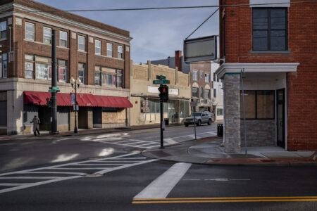 Harry Littell • <em>Main and Broad Streets, Johnson City, 2021</em> • Archival digital print • 40″×29″ • $1,250.00<a class="purchase" href="https://state-of-the-art-gallery.square.site/product/harry-littell-main-and-broad-streets-johnson-city-2021/1358" target="_blank">Buy</a>