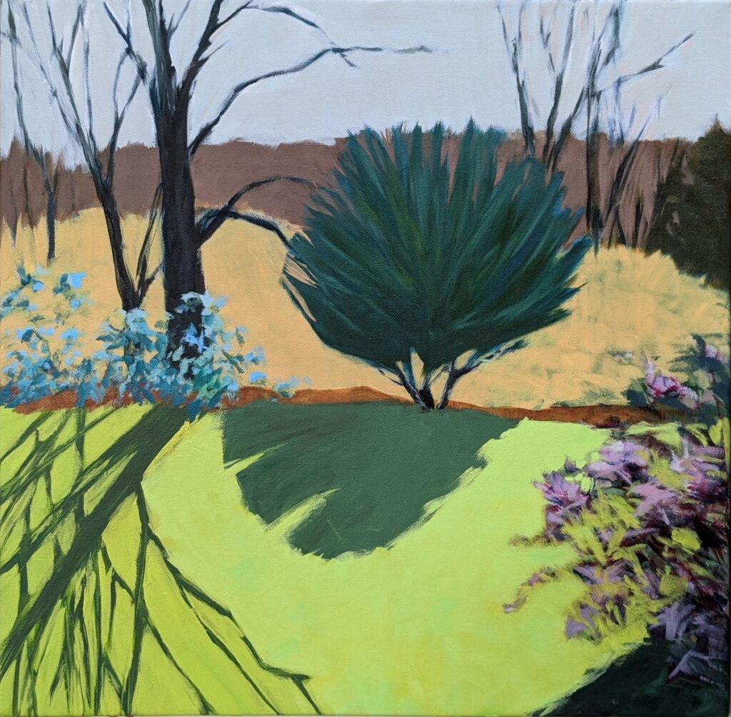 Diana Ozolins • <em>Nature's First Green</em> • Acrylic on canvas • 18″×18″ • $500.00