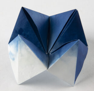 Christine Chin • <em>Fortune #2</em> • Hand coated cyanotype with origami folding • 8½″×8½″ • $25.00