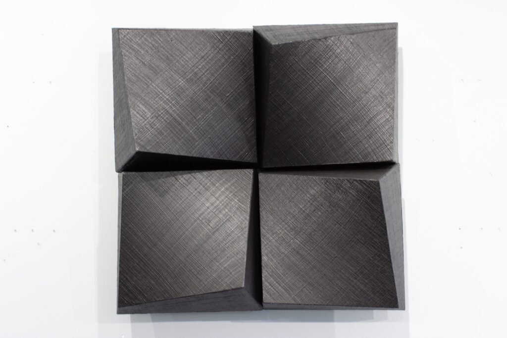 Todd Wolfe • <em>Dark Flower</em> • Canvas, acrylic, plywood • 24″×24″×7″ • $800.00