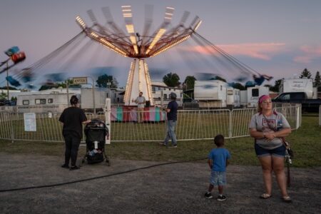 Harry Littell • <em>Cortland County Fair: Swing Ride, 2022</em> • Archival digital print • 28″×21″ • $475.00
