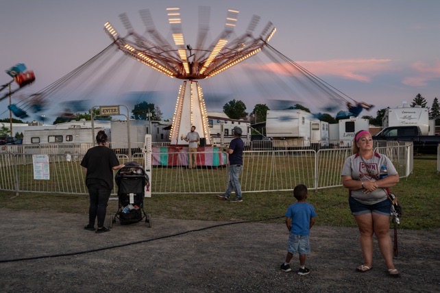 Harry Littell • <em>Cortland County Fair: Swing Ride, 2022</em> • Archival digital print • 28″×21″ • $475.00<a class="purchase" href="https://state-of-the-art-gallery.square.site/product/harry-littell-cortland-county-fair-swing-ride-2022/1831" target="_blank">Buy</a>