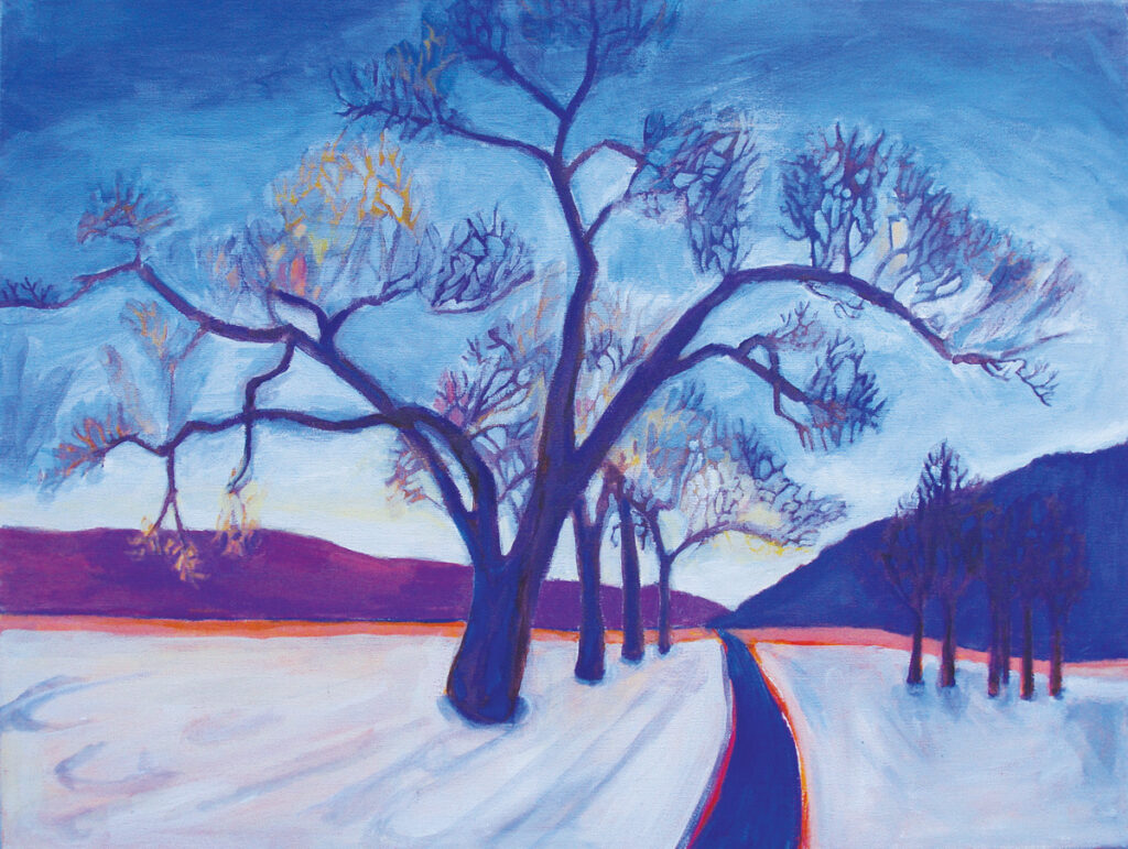 Katrina Morse • <em>Winter Willows</em> • Acrylic on canvas • 24″×18″ • $475.00<a class="purchase" href="https://state-of-the-art-gallery.square.site/product/katrina-morse-winter-willows/1808" target="_blank">Buy</a>