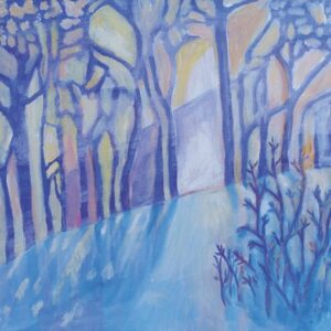 Katrina Morse • <em>Winter Trees</em> • Acrylic on canvas • 12″×12″ • $225.00
