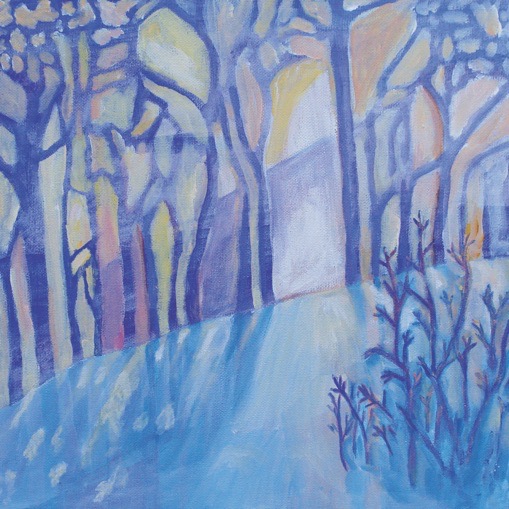 Katrina Morse • <em>Winter Trees</em> • Acrylic on canvas • 12″×12″ • $225.00