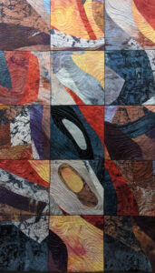 Barbara Behrmann • <em>Eye of the Storm</em> • Artist dyed fabric • 16″×27″ • $430.00