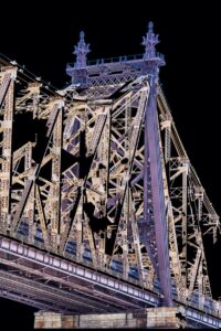 Nancy V. Ridenour • <em>Queensborough Bridge Abstract</em> • Digital image on canvas • 20″×30″ • $185.00