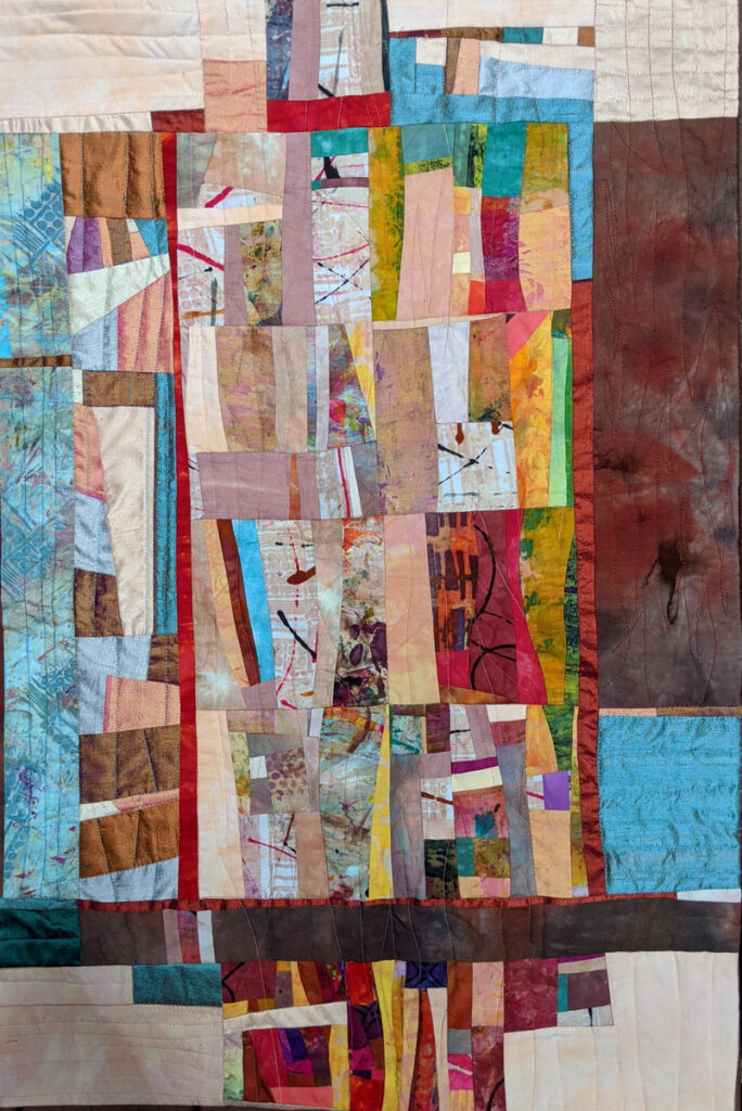 Barbara Behrmann • <em>Banished</em> • Original artist-dyed and dye-painted fabric and dupioni silk • 22½″×33½″ • $550.00