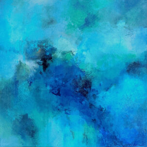 Barbara Behrmann • <em>Head in the Clouds</em> • Acrylic on stretched canvas • 20″×20″×1½″ • $400.00