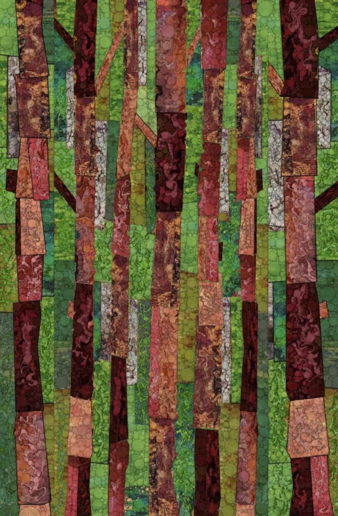 Daniel McPheeters • <em>Patchwork Forest</em> • Mixed media on panel • 17″×26″ • $220.00<a class="purchase" href="https://state-of-the-art-gallery.square.site/product/daniel-mcpheeters-patchwork-forest/2162" target="_blank">Buy</a>