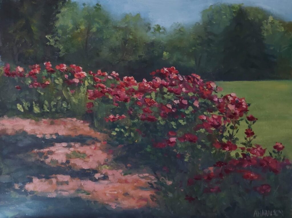 Annemiek Haralson • <em>Rose Garden</em> • Oil • 12″×9″ • $375.00