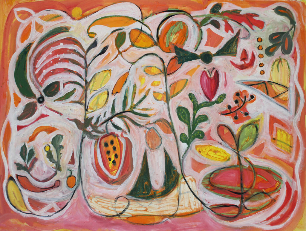 Ethel Vrana • <em>Botanical #3</em> • Oil on canvas • 30″×40″ • $1,200.00