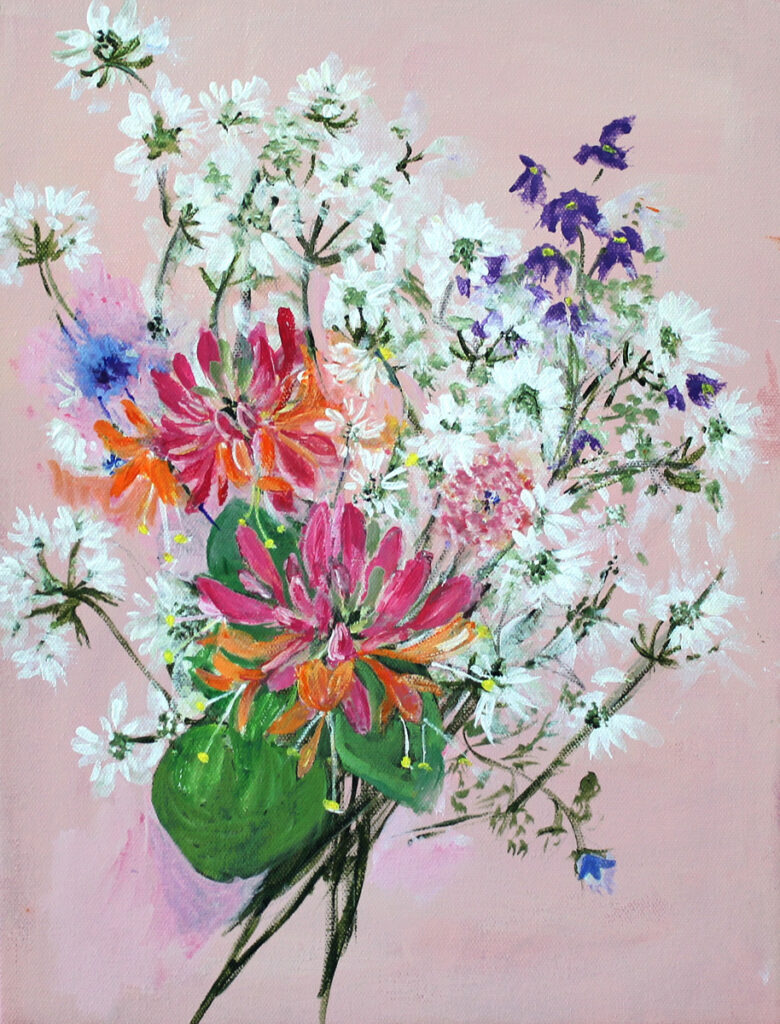 Ethel Vrana • <em>Honeysuckle</em> • Acrylic on canvas • 12″×16″ • $340.00