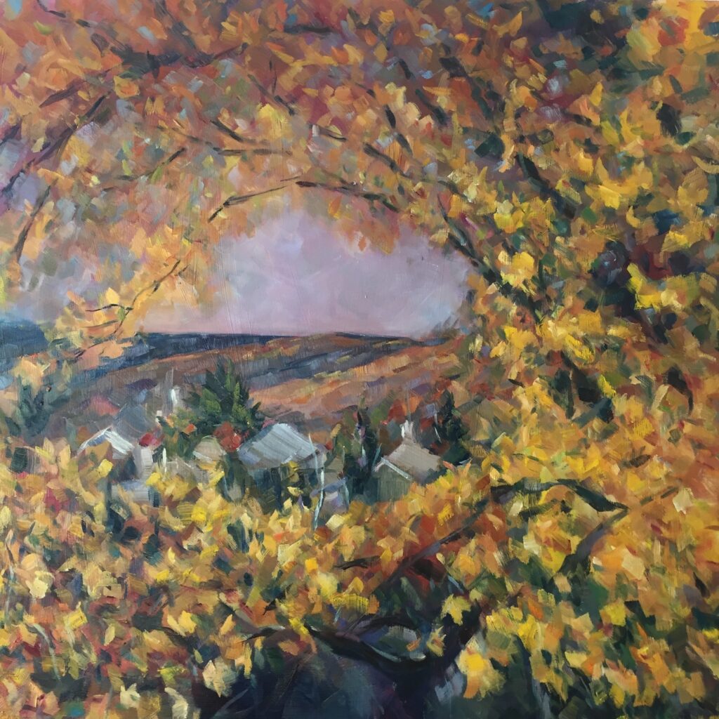 Hsiao-Pei Yang • <em>Autumn Melody</em> • Oil on board • 24″×24″ • $1,800.00