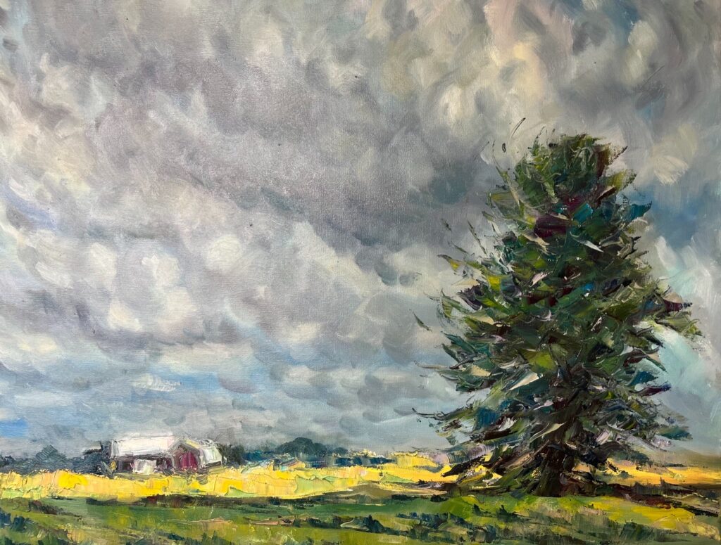 Hsiao-Pei Yang • <em>Thunderstorm Approaching</em> • Oil on canvas • 20″×16″ • $650.00