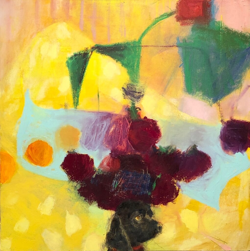 Ileen Kaplan • <em>Balancing Act</em> • Oil, oil pastel on canvas • 24″×24″ • $1,350.00<a class="purchase" href="https://state-of-the-art-gallery.square.site/product/ileen-kaplan-balancing-act/2485" target="_blank">Buy</a>