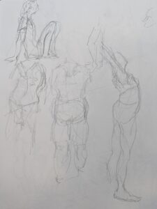 Diana Ozolins • <em>Circus Culture Sketch</em> • Graphite on paper • 11″×14″ • NFS