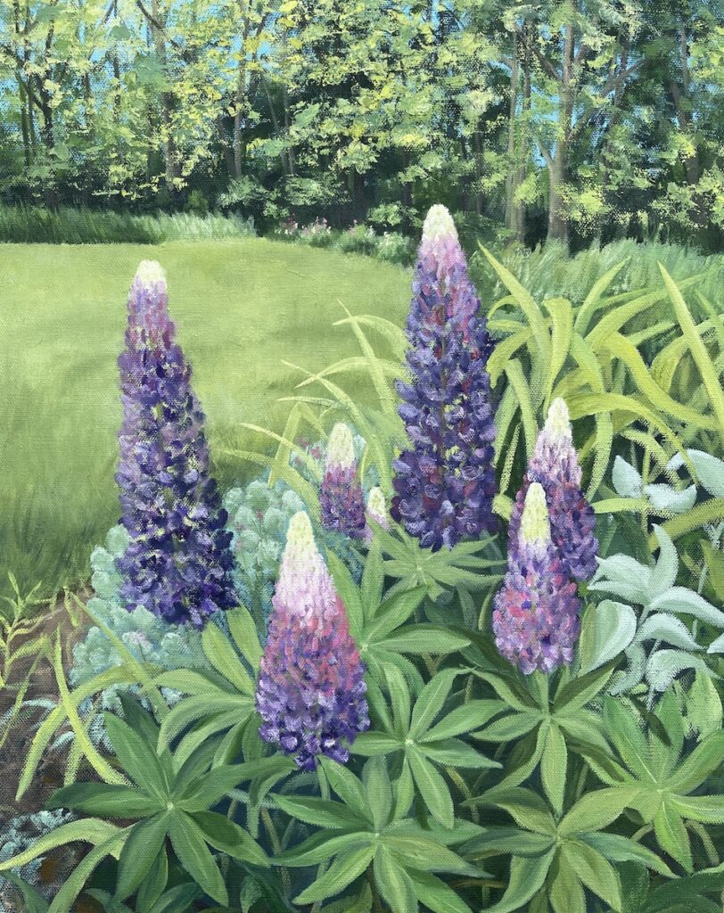 Patty L Porter • <em>Lupines</em> • Oil on canvas • 16″×20″ • $600.00<a class="purchase" href="https://state-of-the-art-gallery.square.site/product/patty-l-porter-lupines/2478" target="_blank">Buy</a>