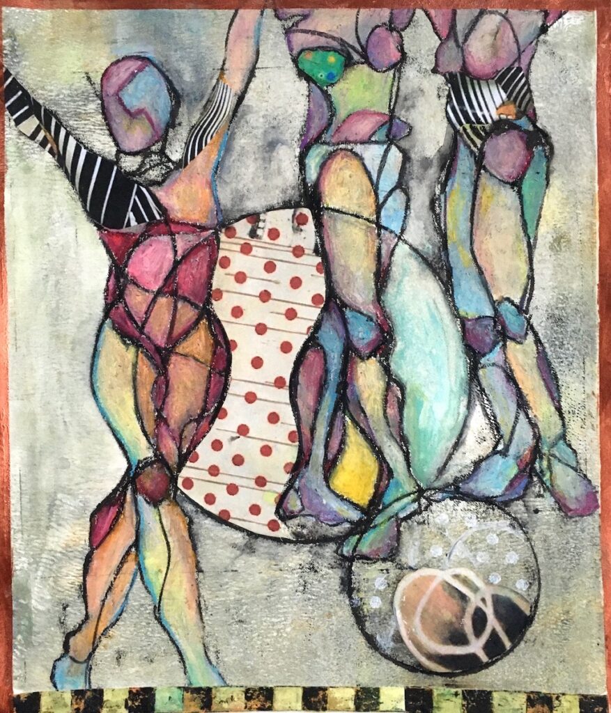 Carol Spence • <em>Circus Patterns</em> • Mixed media • 16″×20″ • $225.00<a class="purchase" href="https://state-of-the-art-gallery.square.site/product/carol-spence-circus-patterns/2472" target="_blank">Buy</a>