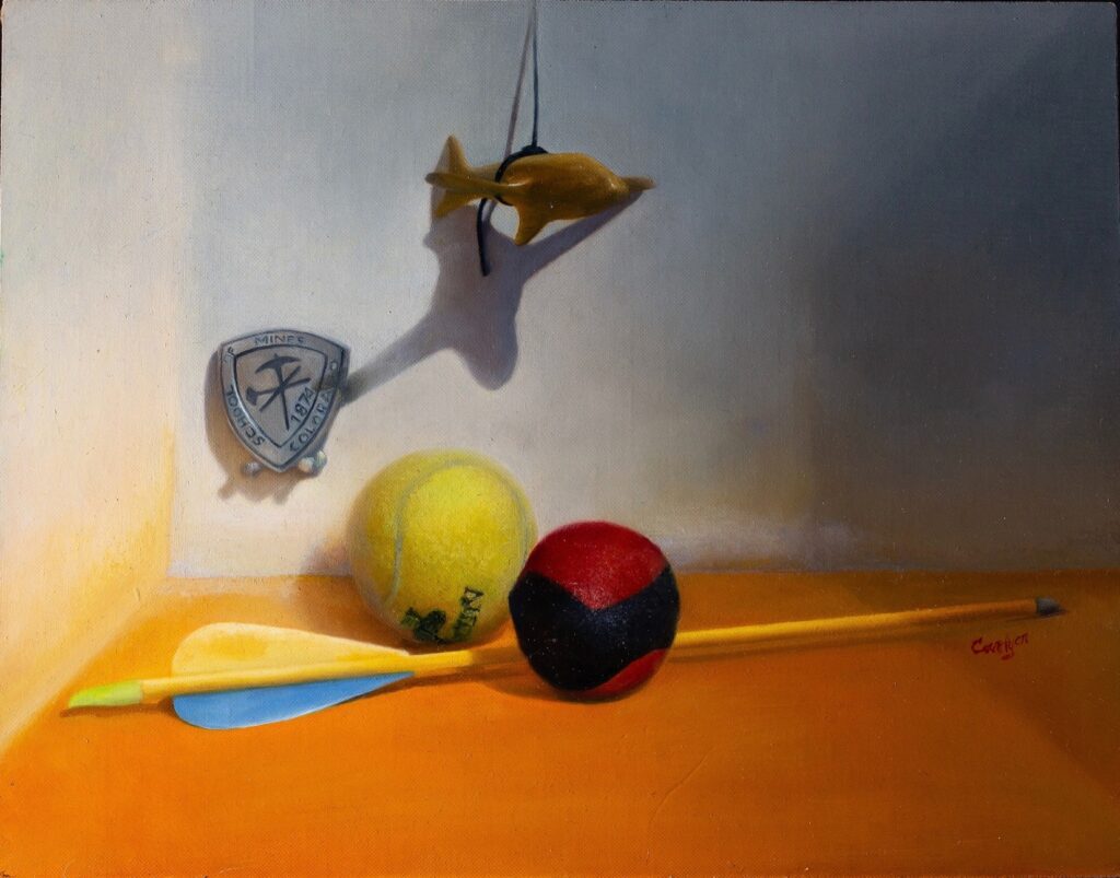 Lisa Carlyon • <em>Loop-De-Loop</em> • Oil on canvas board • 16″×13″ • $750.00