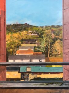 <span class="award_name">First Prize</span>Austin MacRae • <em>West Court to Cornell</em> • Acrylic on MDF • 10″× 13″ • $350.00