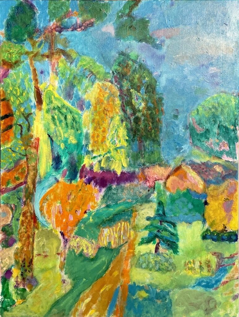 Vincent Joseph • <em>Garden Small Spruce</em> • Acrylic • 18″×24″ • $750.00