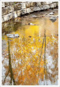 David Watkins Jr • <em>Reflections No.4, Fall Reflected in Gorge Creek</em> • Archival pigment print • 20″×16″ • $185.00