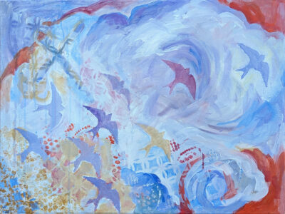Katrina Morse • <em>Fly Away</em> • Acrylic on canvas • 24″×18″ • $400.00