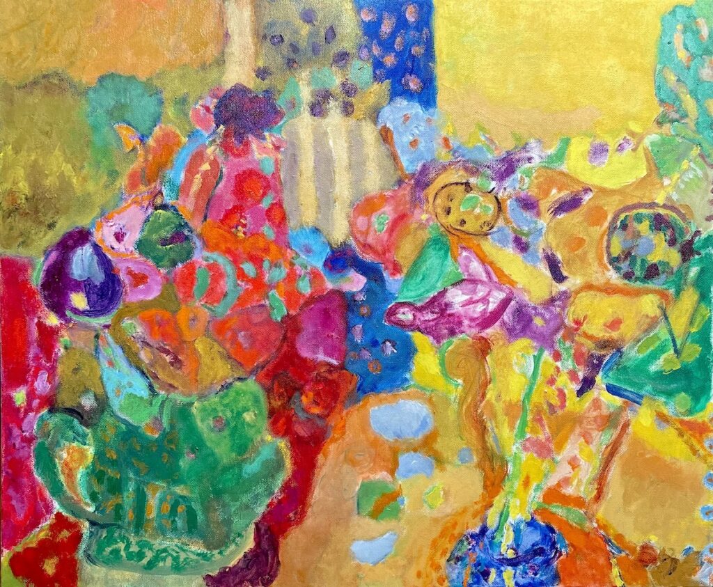 Vincent Joseph • <em>Flower Duet—Revised</em> • Acrylic on canvas • 24″×20″ • $750.00