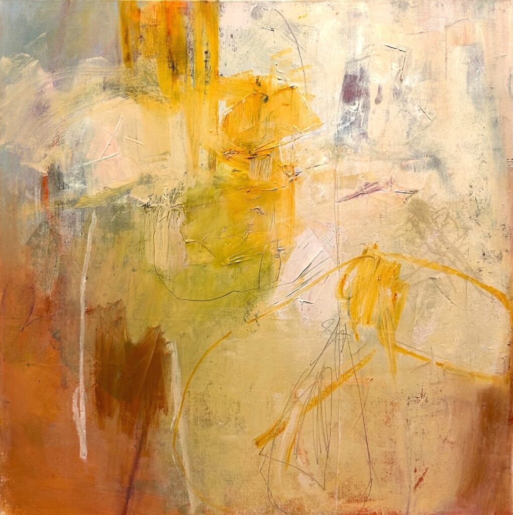 Ileen Kaplan • <em>Glow #1</em> • Oil, oil stick on canvas • 24″×24″ • $1,350.00