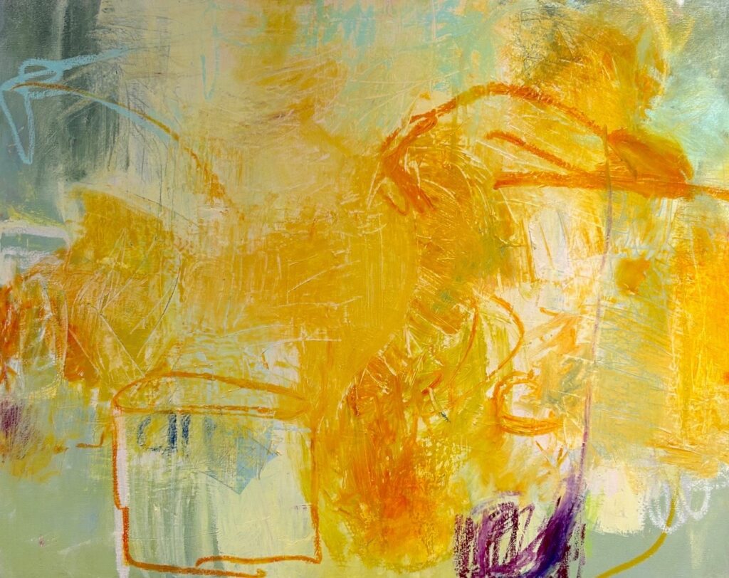 Ileen Kaplan • <em>Orange Lilies</em> • Oil,oil stick on canvas • 30″×24″ • $1,500.00