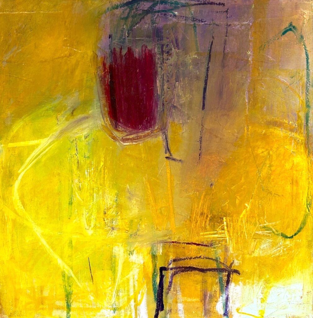 Ileen Kaplan • <em>Picnic</em> • Oil, oil stick on canvas • 24″×24″ • $1,350.00