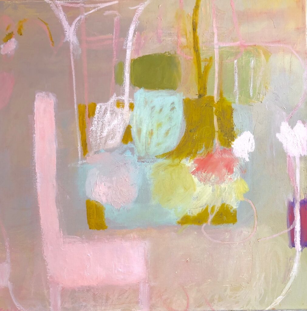 Ileen Kaplan • <em>Still Life in the Garden</em> • Oil on canvas • 24″×24″ • $1,350.00