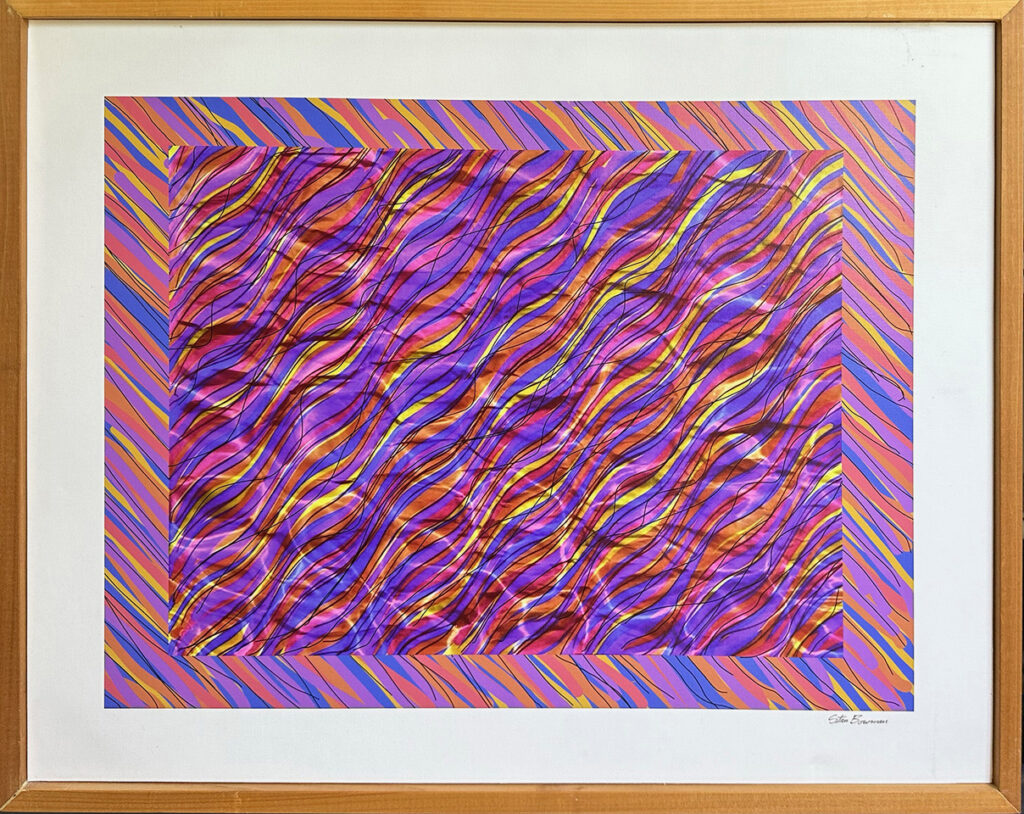 Stan Bowman • <em>Wave Motion</em> • Archival ink on canvas • 33″× 37″ • $350.00