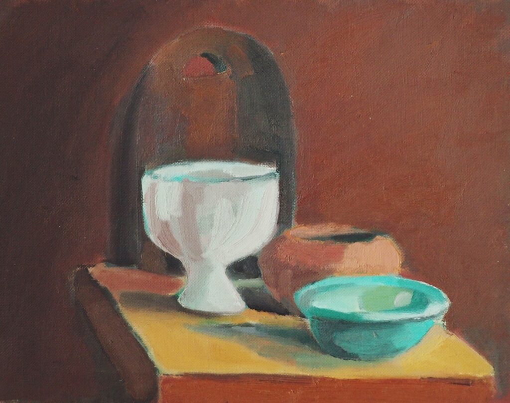 Janet Byer Sherman • <em>Still Life Study</em> • Oil on canvas panel • 14″× 11″ • NFS