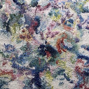 Patricia Brown • <em>Untitled, 23_06_15</em> • Cotton thread, linen on wood panel • 16″×16″ • NFS