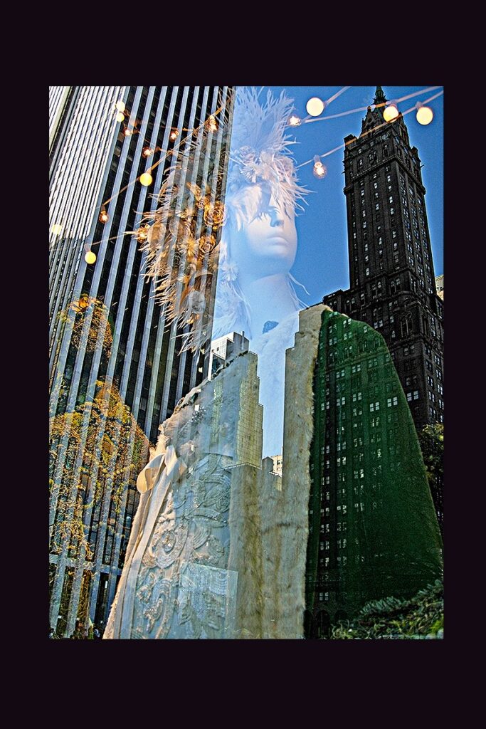 Nancy Ridenour • <em>Manhattan Angel</em> • Digital print on canvas • 24″× 36″ • $225.00