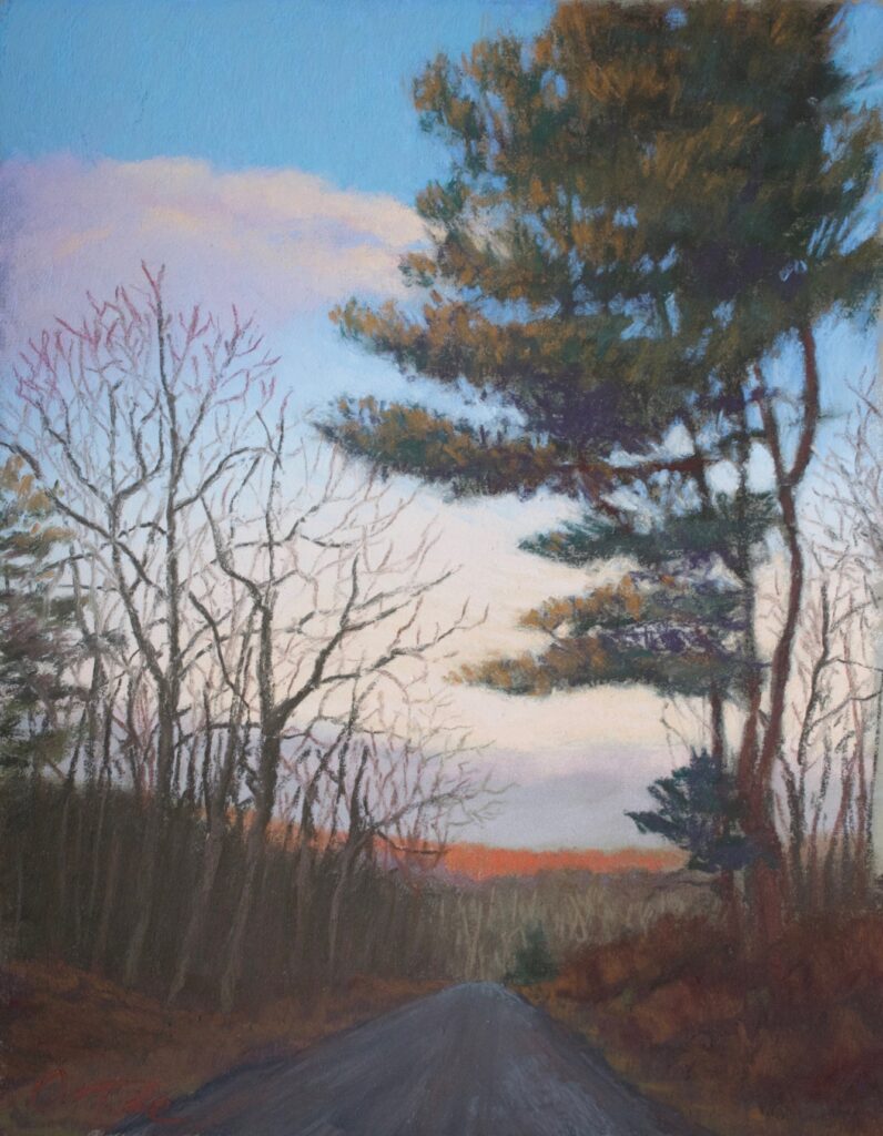 Brenna O'Toole • <em>Evening Light II</em> • Soft pastel on pastel premier • 8″× 11″ • $740.00<a class="purchase" href="https://state-of-the-art-gallery.square.site/product/brenna-o-toole-evening-light-ii/3463" target="_blank">Buy</a>