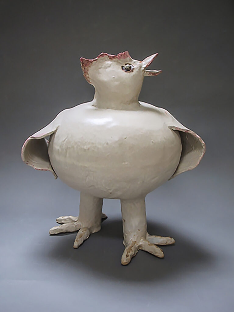 Mary Ann Bowman • <em>Big Round Chick</em> • Stoneware • 16″× 19″× 12″ • $750.00