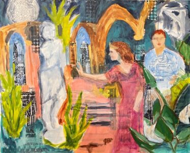 Linda Fazzary • <em>Athena's Muse</em> • Acrylic, mixed media • 30″× 24″ • $1,600.00
