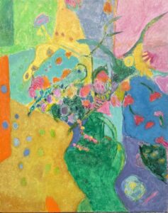 Vincent Joseph • <em>Flowers in a Green Vase 2</em> • Acrylic • 16″× 20″ • NFS